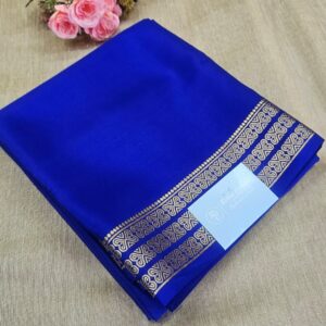 Elegant Magenta Saree with Gold Woven Border Mysore Crepe Silk Saree