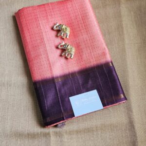 Peach Pink With Deep Purple Border and Tassels